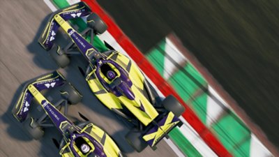 F1 25 – Screenshot mit zwei gelbschwarzen Wagen aus der Vogelperspektive