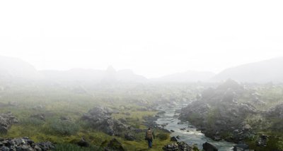 Death Stranding screenshot showing a rocky landscape