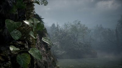 Metal Gear Solid Delta: Snake Eater - Screenshot di una giungla piovosa