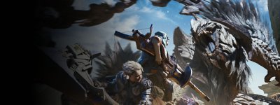 Monster Hunter Wilds - Screenshot di un cacciatore in groppa alla sua cavalcatura con diversi mostri visibili all'orizzonte.