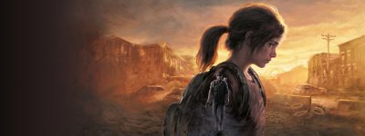 Arte principal de The Last of Us Part II que muestra a los personajes principales Ellie y Abby, con las ruinas de Seattle al fondo.