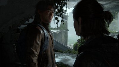 The Last of Us Part II Remastered for PC screenshot showing Jesse talking to Ellie.